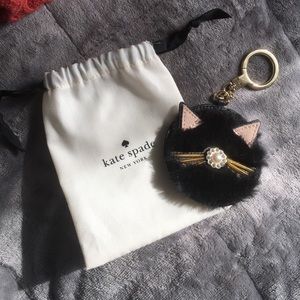 NWOT Kate Spade black cat key fob